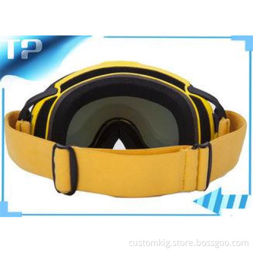Fashion Yellow Reflective Youth Anti Fog Ski Goggles For Wi